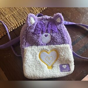 LOUNGEFLY Care Bears Purple and Cream  Backpack